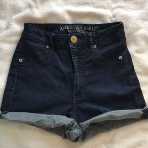American Eagle High Waisted Dark Wash Cuffed Short